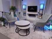 Room 1 v2 (Grey chairs) podcast set