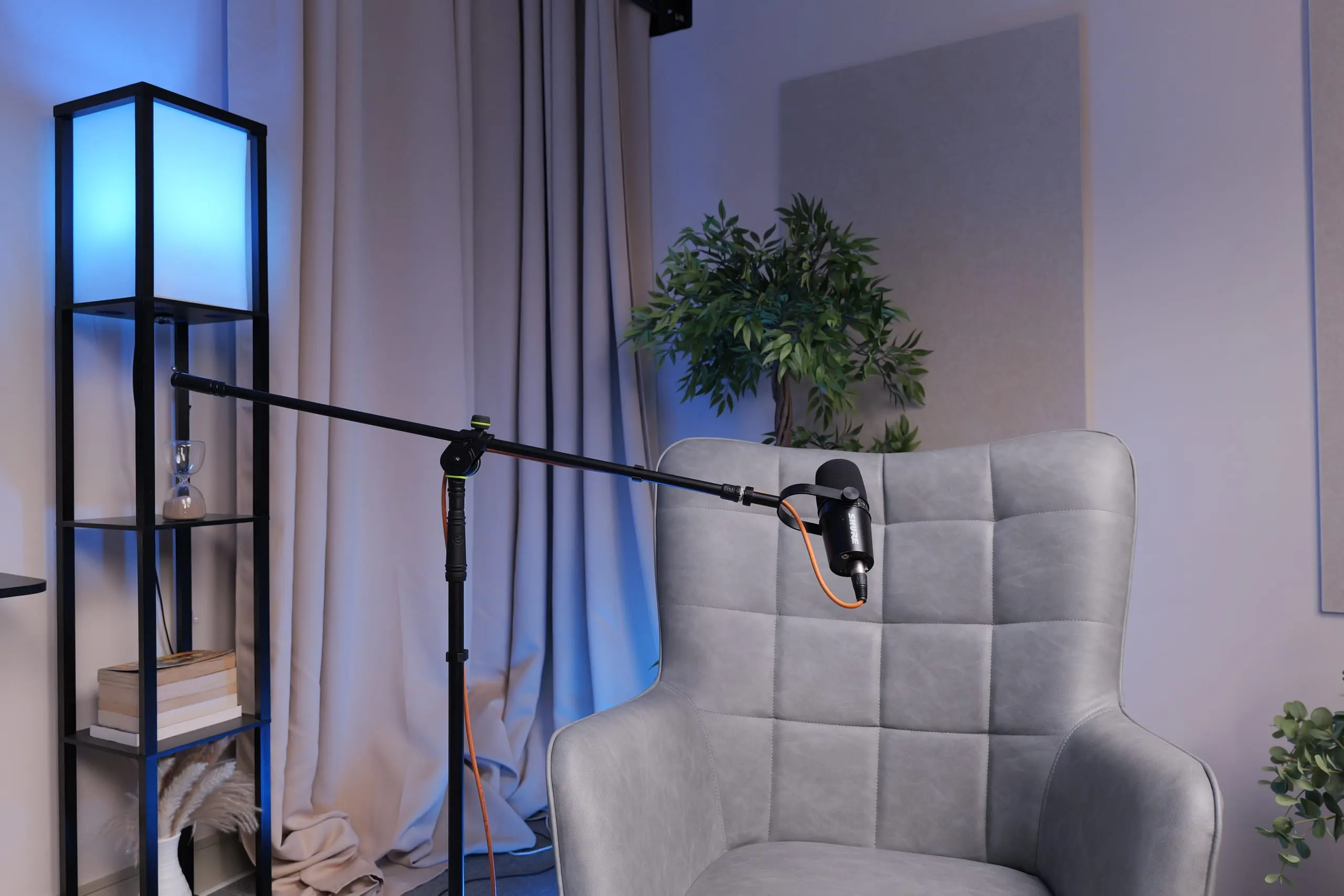 Room 1 v2 (Grey chairs) podcast set at Myriad Studios, view 3 of 6
