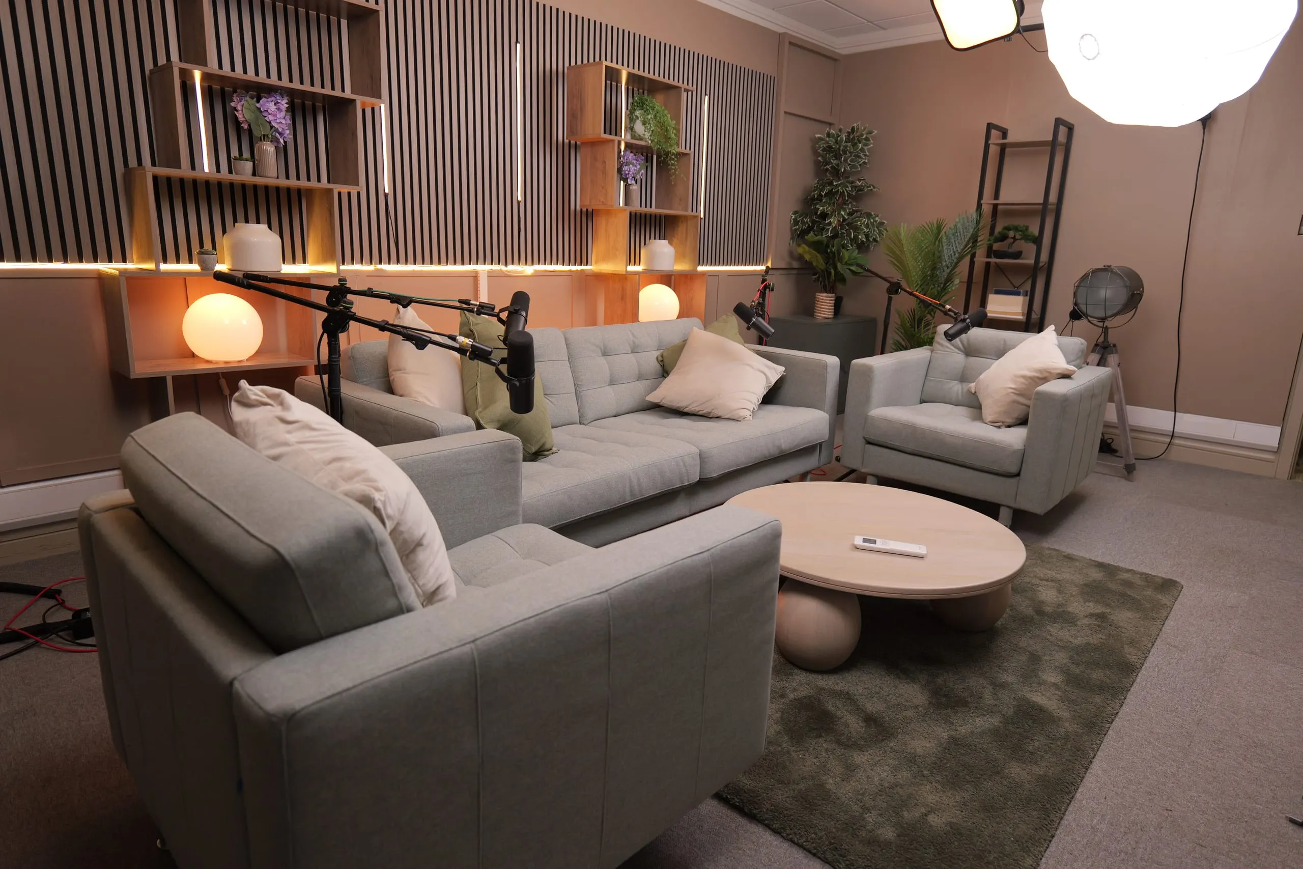 Room 2 podcast set at Myriad Studios, view 3 of 8