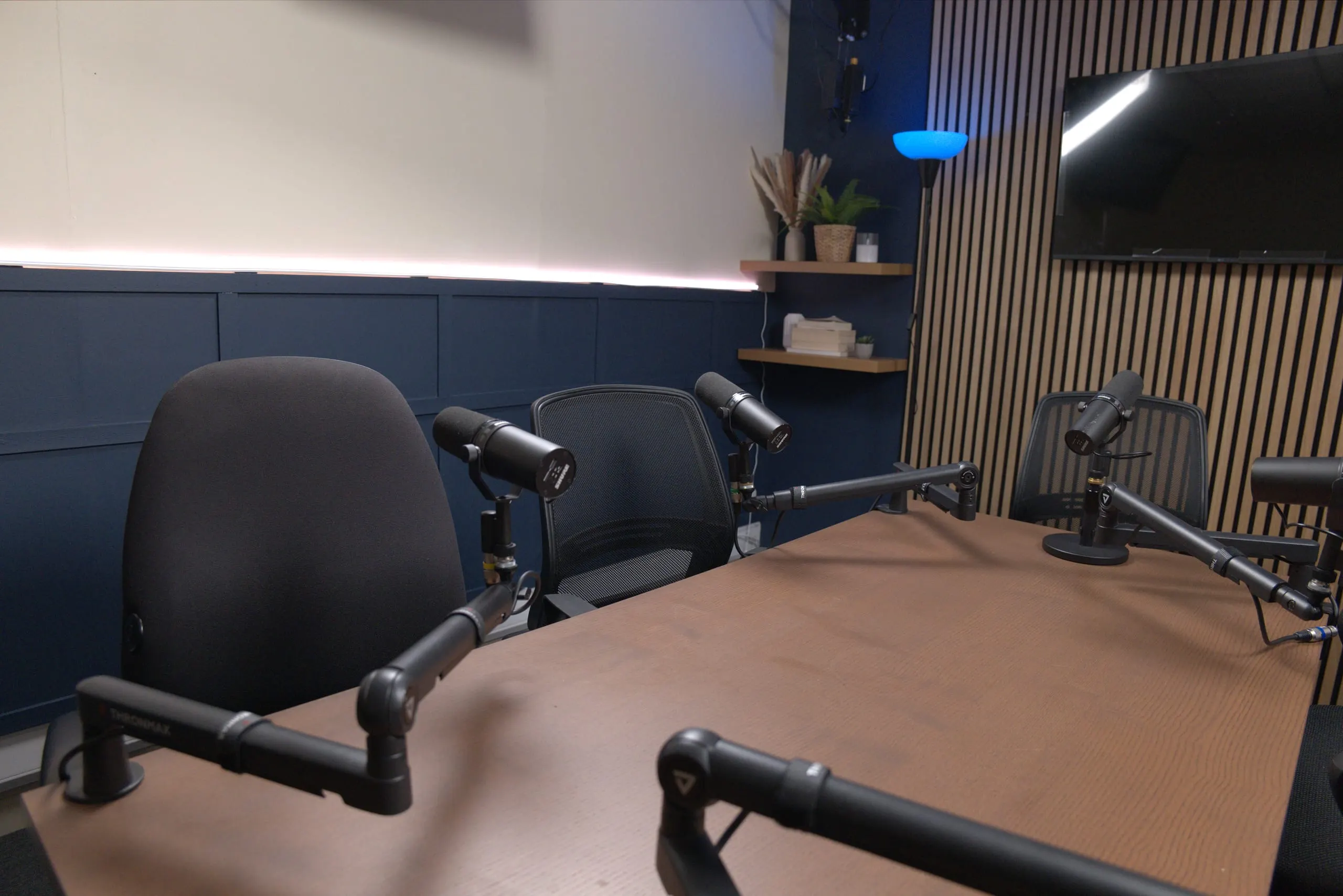 Room 4 podcast set at Myriad Studios, view 4 of 5