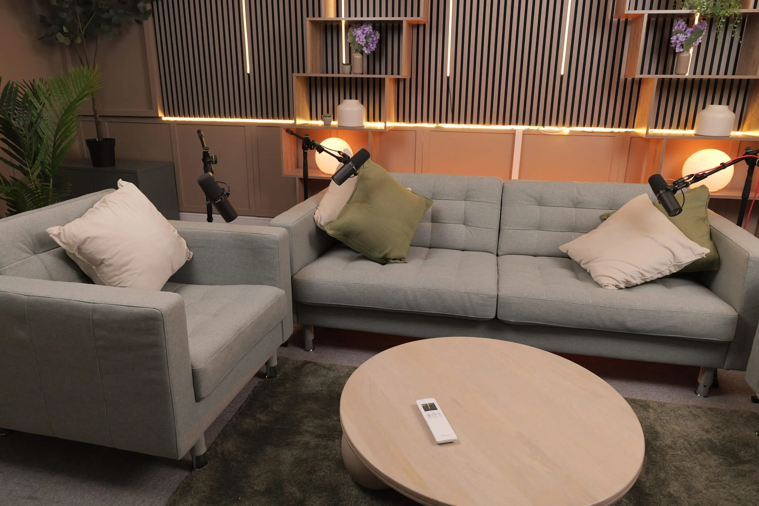 Room 2 podcast set at Myriad Studios, view 4 of 8