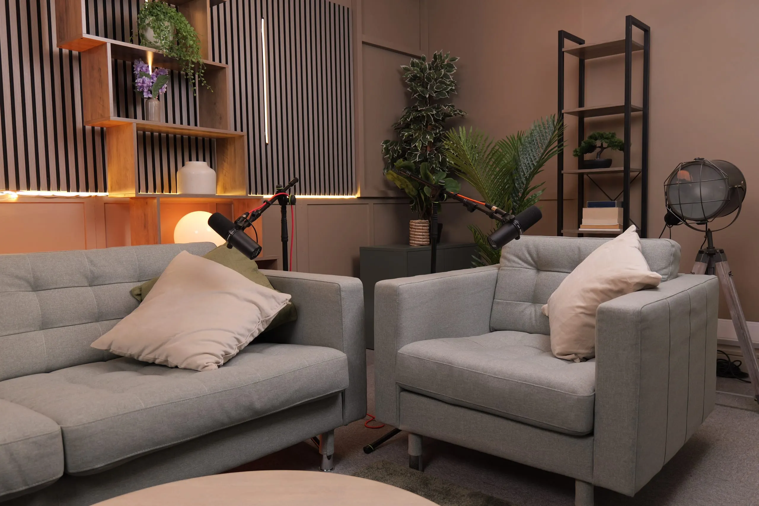 Room 2 podcast set at Myriad Studios, view 5 of 8