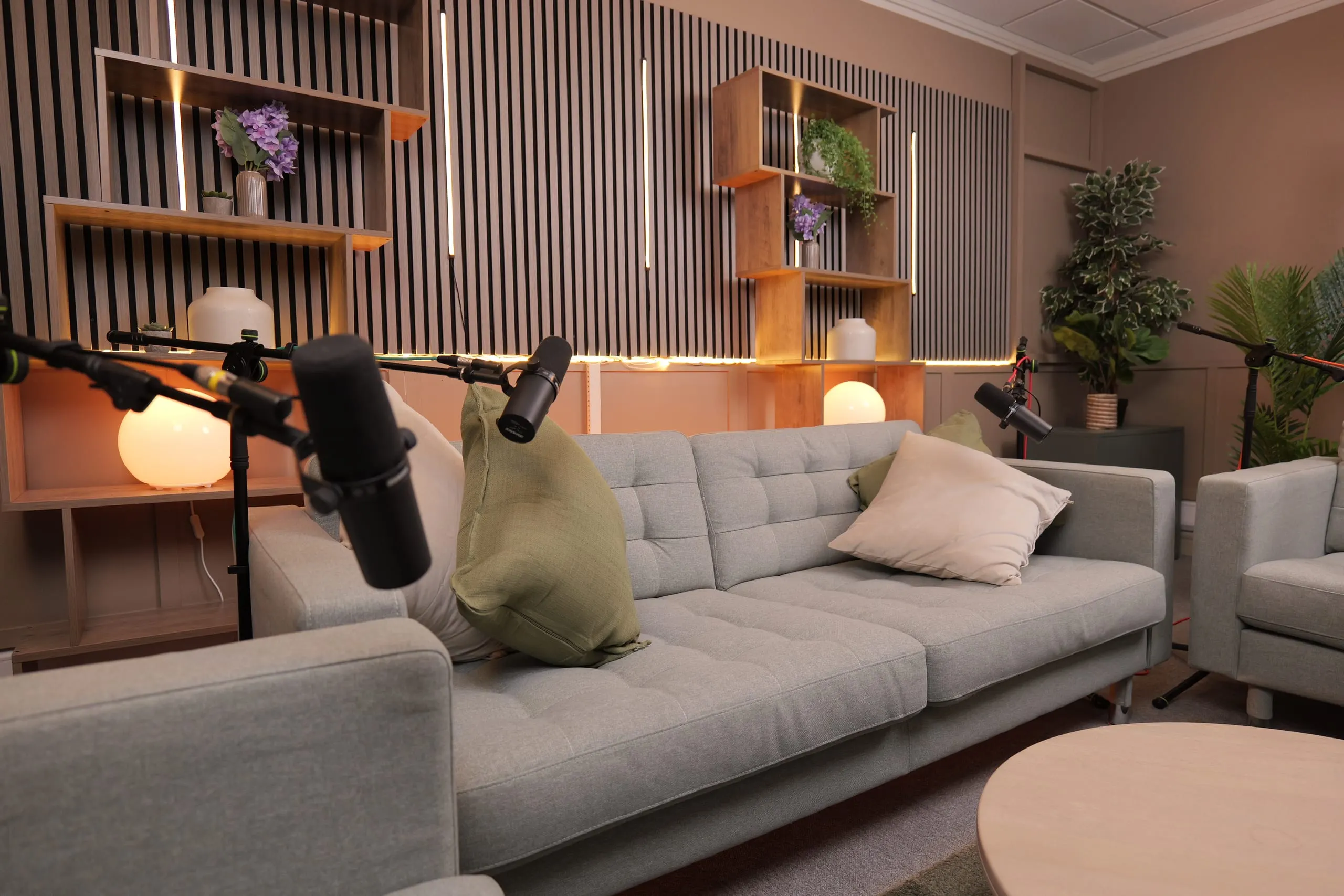 Room 2 podcast set at Myriad Studios, view 6 of 8